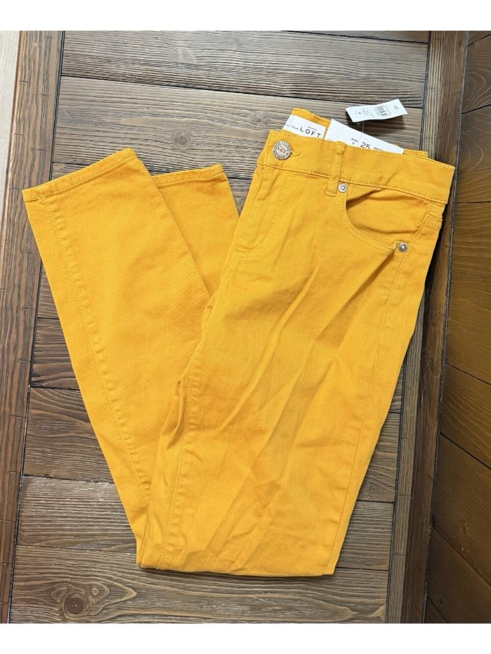 Loft Size 0/25 Womens Mustard Yellow Modern Skinny Pants NEW